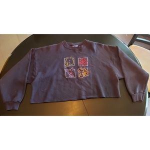 Vintage Pooh cropped embroidered sweatshirt